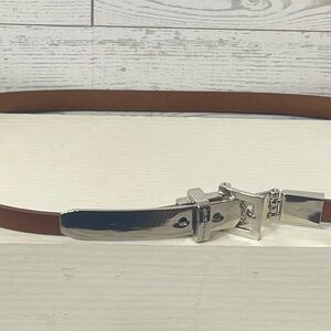 Michael Kors small Brown Leather Belt with Silver Buckle